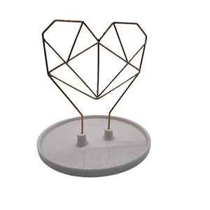NEW Imm Living Coxet Wire Heart Ceramic Jewelry Holder